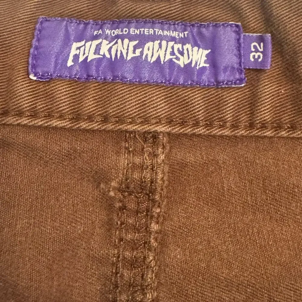 F***ing Awesome Men's Contacts Baggy Cargo Pants Brown Sz 32x30 - Picture 5 of 6